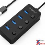 Bộ chia 4 cổng Hub USB  4-1 ORICO W9PH4-BK(3.0)