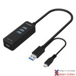 Bộ chia 4 cổng Hub USB 4-1 ORICO  (3.0) +OTG H4019-U3
