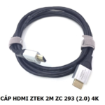 CÁP HDMI 2.0 4k 2MÉT Z-TEK ZC-293