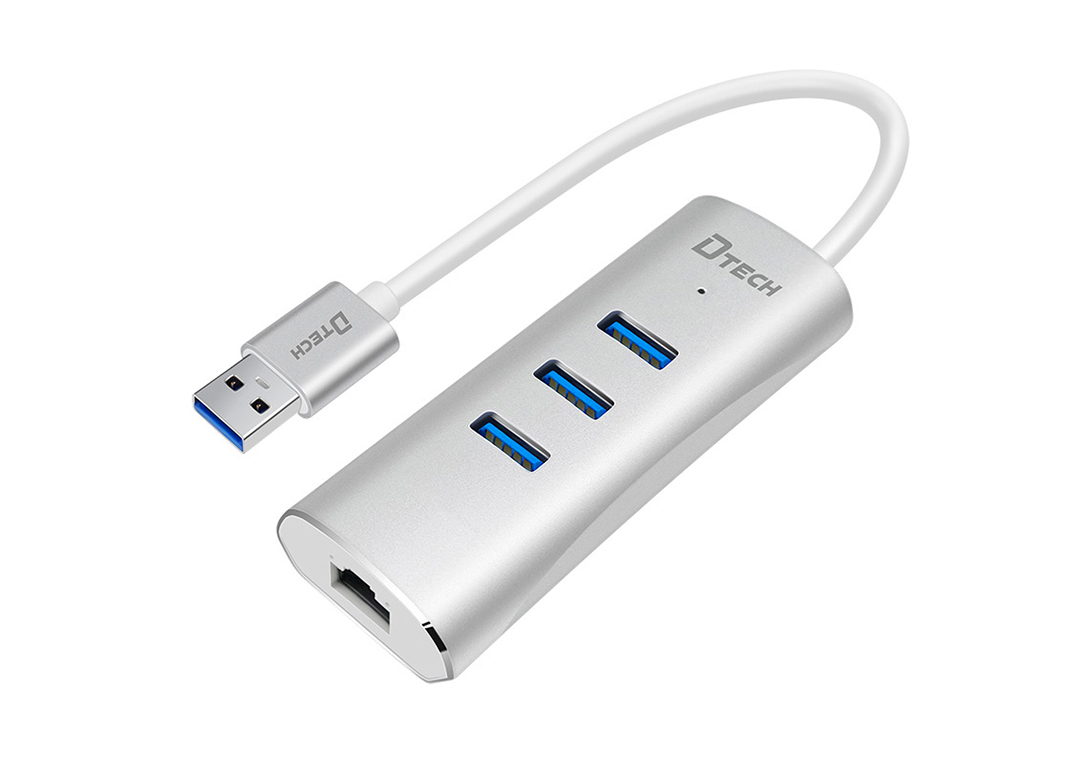 Hub USB 3P 3.0 +LAN (100/1000) Dtech (DT 304)