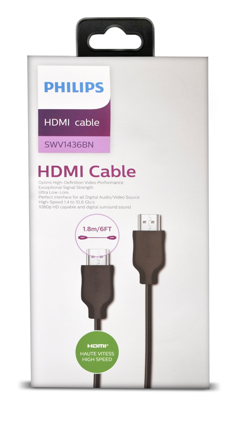 Cáp HDMI 1.4 (1.8m) Philips SWV1436BN/94
