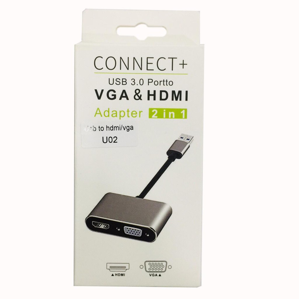 CÁP CHUYỂN USB SANG HDMI + VGA U02