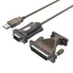 Cáp Chuyển USB sang DB9F RS232 kèm bộ chuyển đổi  sang DB25M 1.5M UNITEK Y-105A