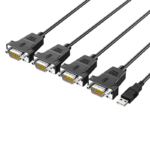 CÁP USB 2.0 -> 4 com  RS232 1.5m Z-TEK ZE791 chipset chính hãng Đài Loan: PL-2303