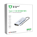 Dock  Type-C->HDMI+USB 3.0+3USB 2.0+PD/SD/TF/3.5mm+Lan+VGA 11in1 4K30Hz M-PARD MD053