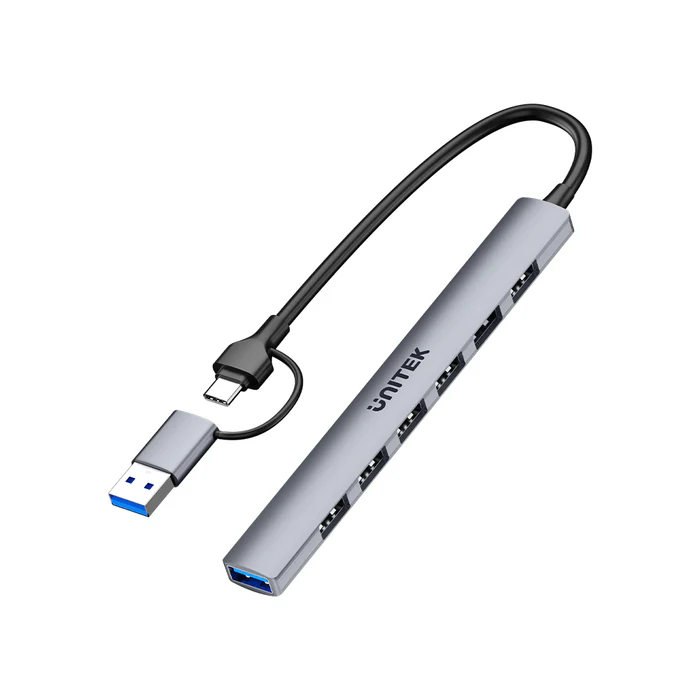 Hub chia 7 cổng USB/Type-C -> USB 3.0 UNITEK H1209AGY01 Hub chia 7 cổng USB/Type-C -> USB 3.0 UNITEK H1209AGY01